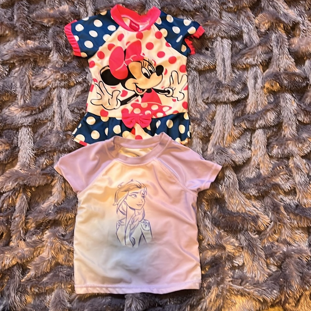 Disney Minnie Mouse and Elsa Toddler Bathing Suits Tops - Pink, 3T/4T